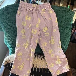 GAP Kids matching set Yellow Floral and lilac crop top and pants